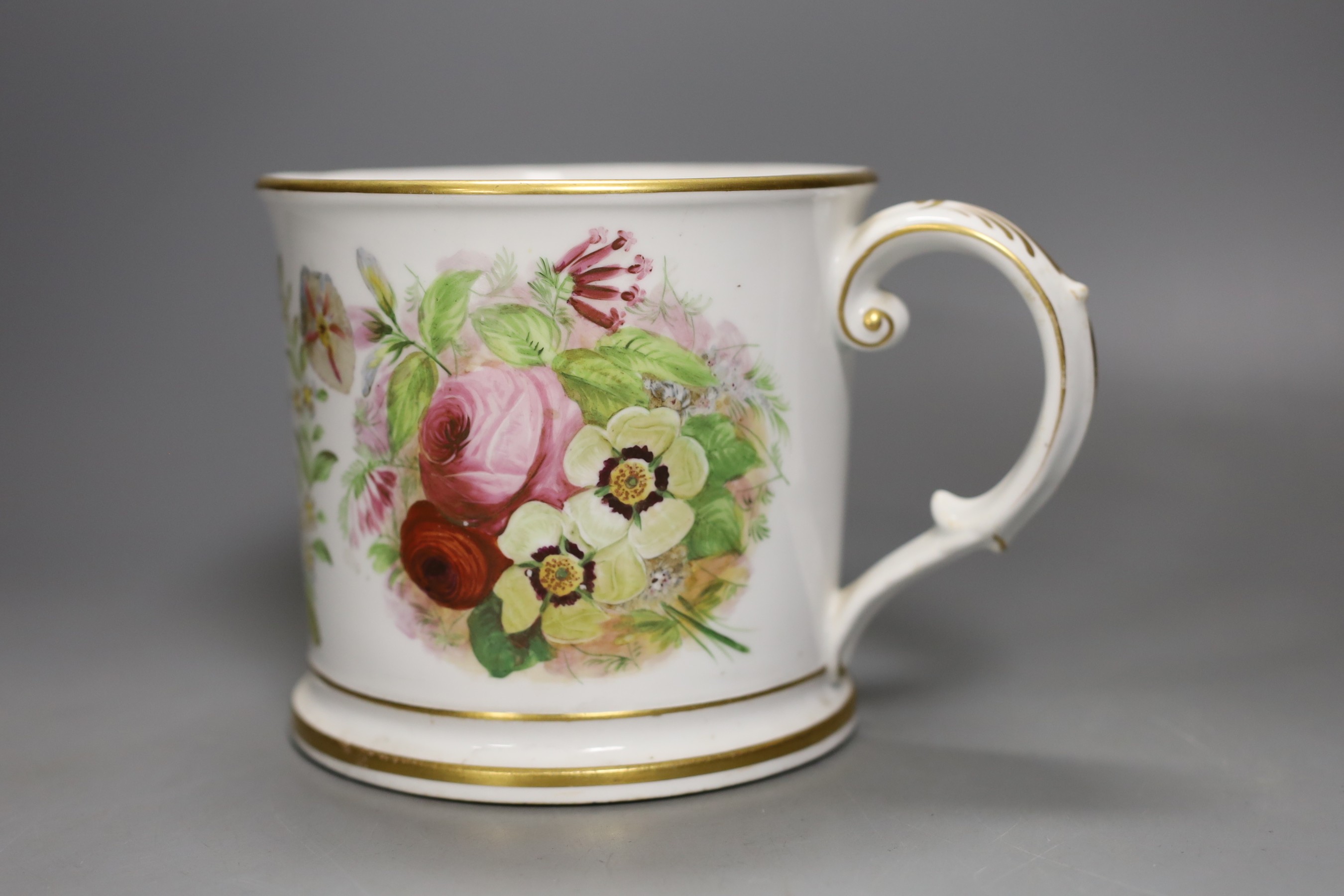 A large 19th century painted ‘present’ souvenir frog mug 12cm